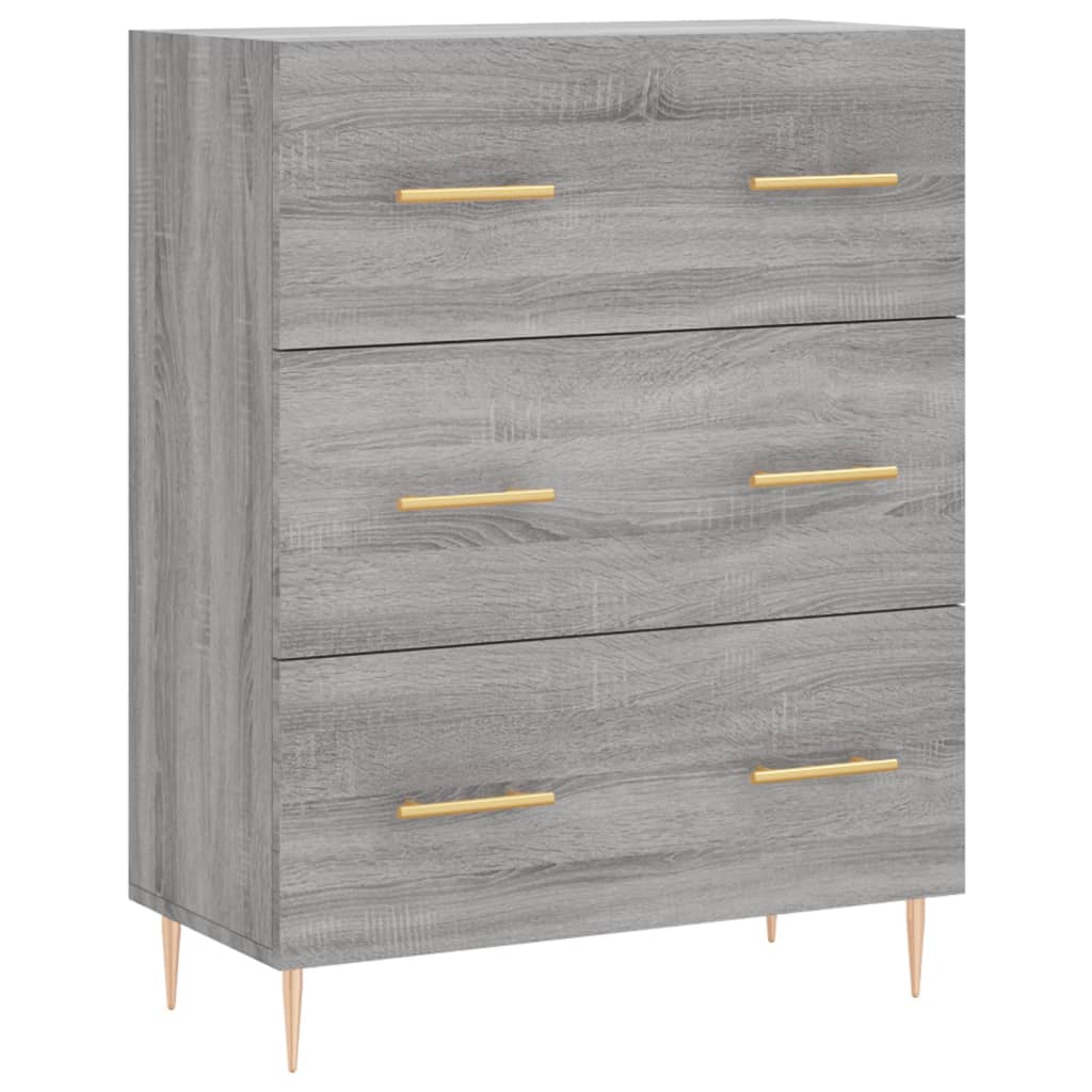 vidaXL Aparador alto madera contrachapada gris sonoma 69,5x34x180 cm