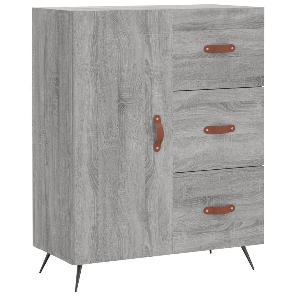 vidaXL Aparador alto madera contrachapada gris sonoma 69,5x34x180 cm