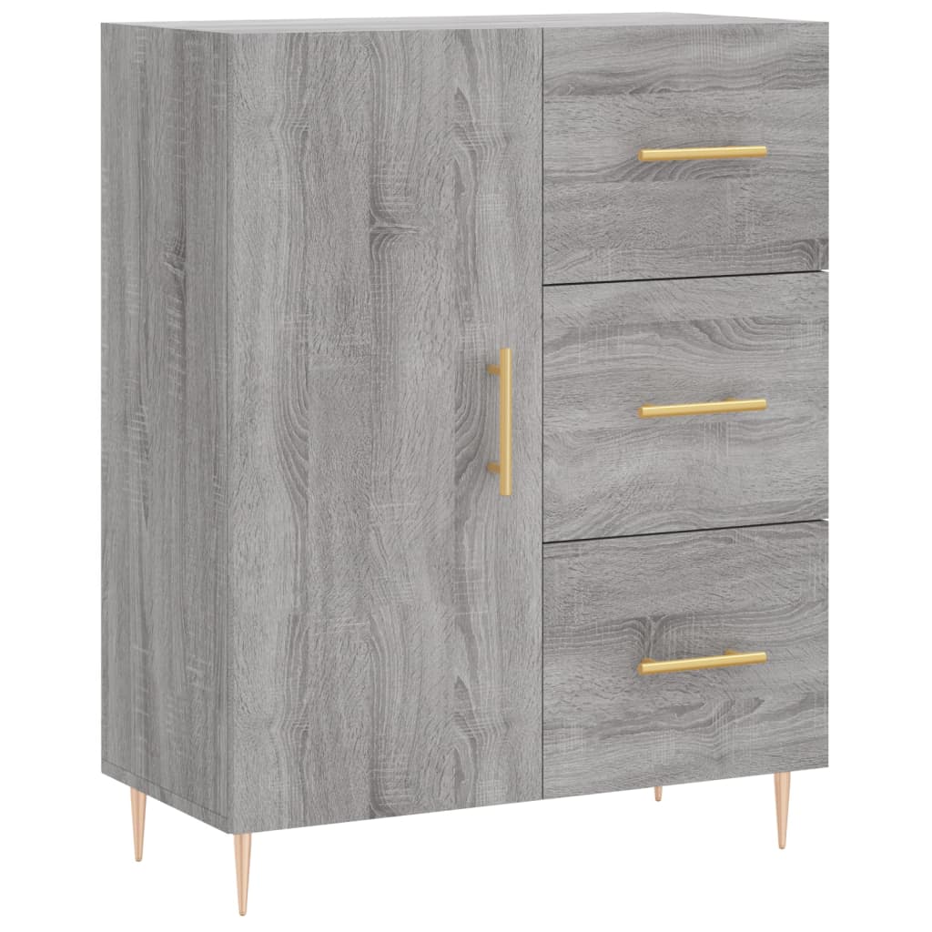 vidaXL Aparador alto madera contrachapada gris sonoma 69,5x34x180 cm