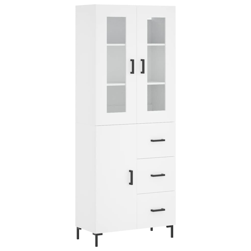 vidaXL Aparador alto madera contrachapada blanco 69,5x34x180 cm