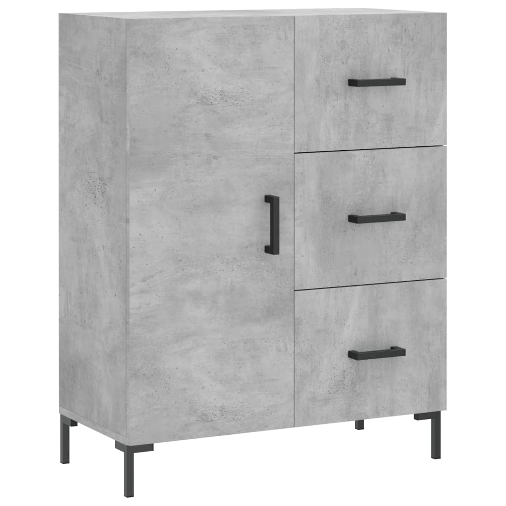 vidaXL Aparador alto madera contrachapada gris hormigón 69,5x34x180 cm