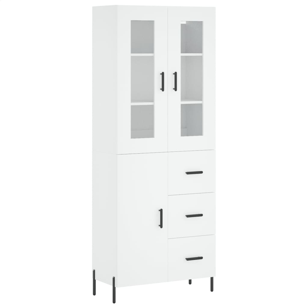 vidaXL Aparador alto madera contrachapada blanco 69,5x34x180 cm