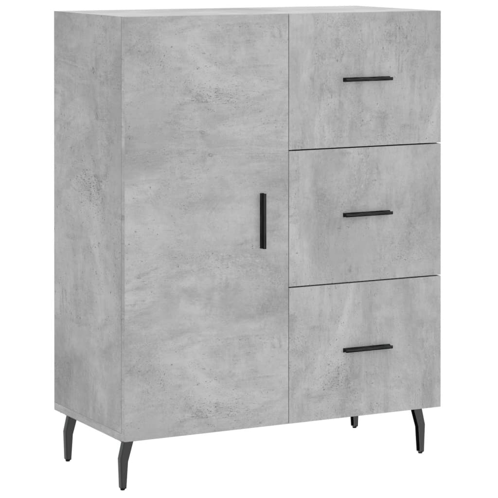 vidaXL Aparador alto madera contrachapada gris hormigón 69,5x34x180 cm