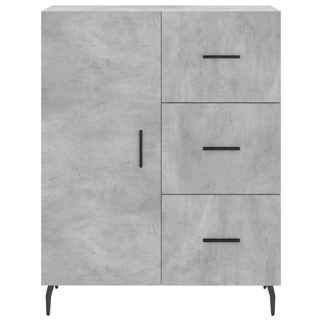 vidaXL Aparador alto madera contrachapada gris hormigón 69,5x34x180 cm