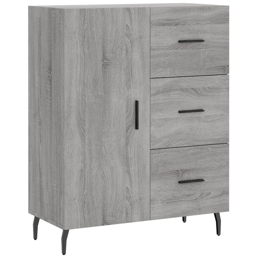 vidaXL Aparador alto madera contrachapada gris sonoma 69,5x34x180 cm