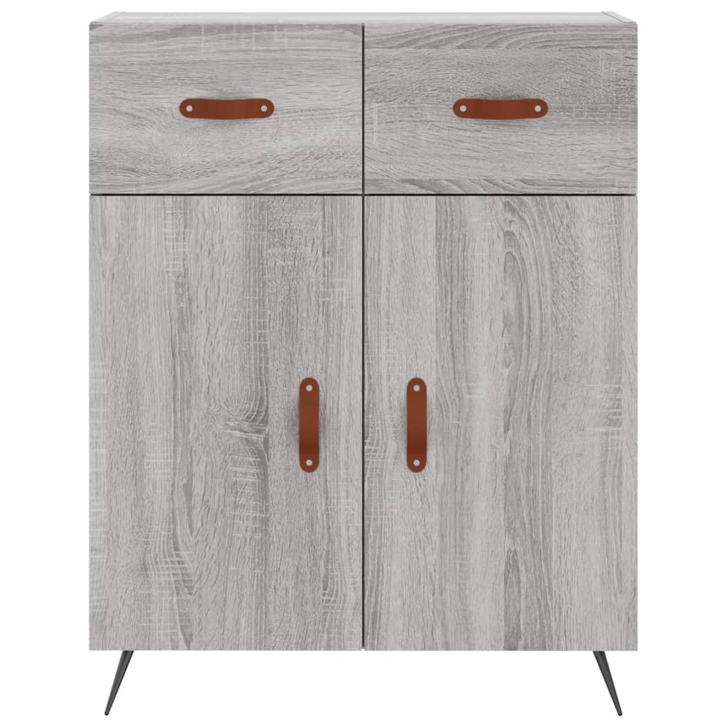 vidaXL Aparador alto madera contrachapada gris sonoma 69,5x34x180 cm