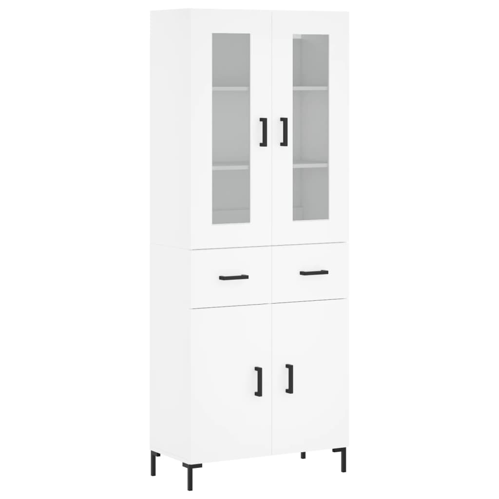 vidaXL Aparador alto madera contrachapada blanco 69,5x34x180 cm