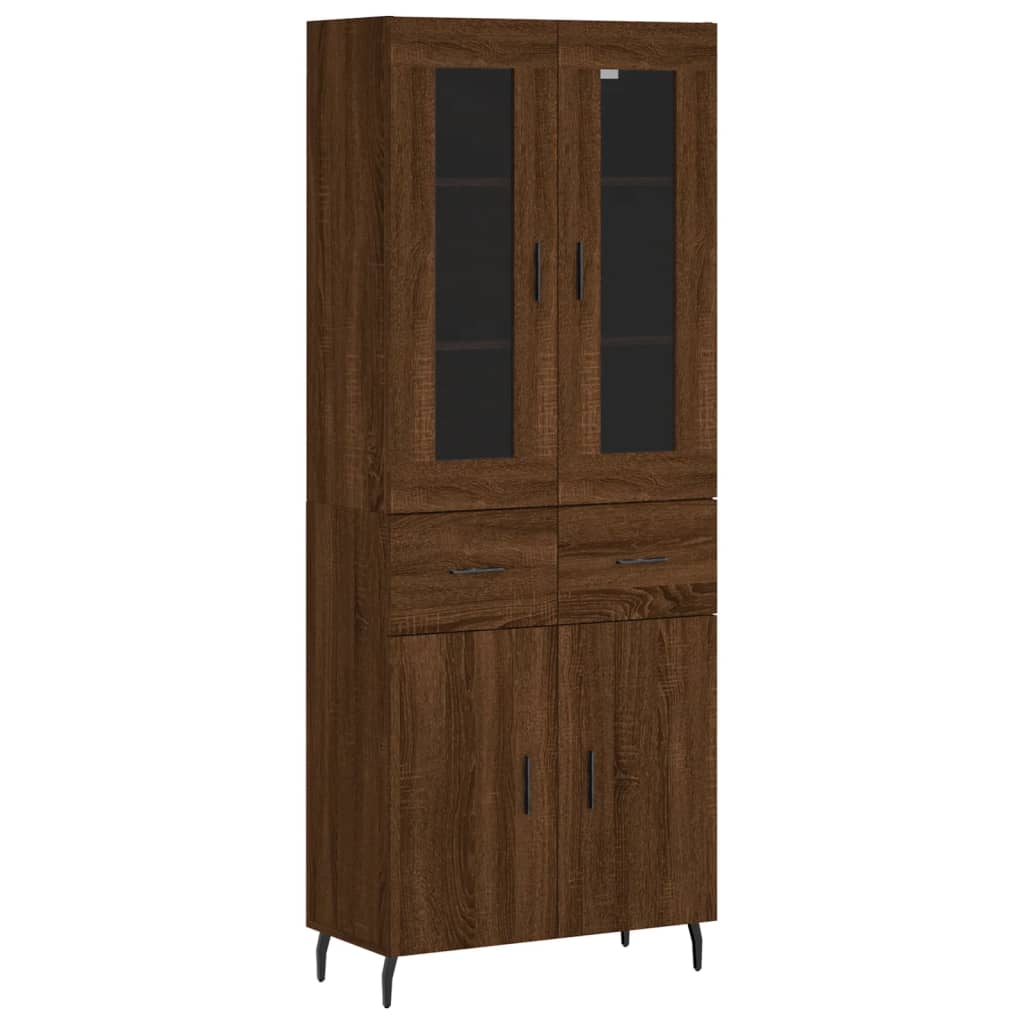 vidaXL Aparador alto madera contrachapada marrón roble 69,5x34x180 cm