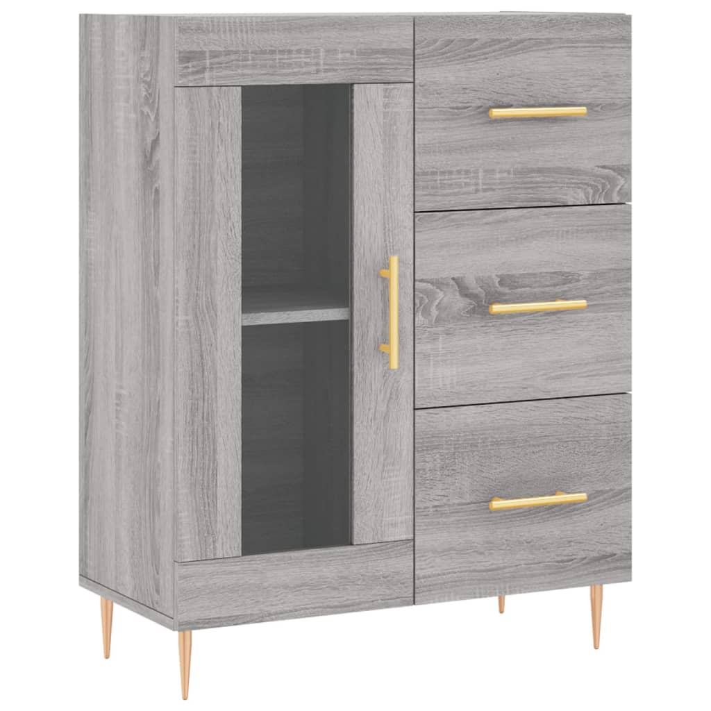 vidaXL Aparador alto madera contrachapada gris sonoma 69,5x34x180 cm