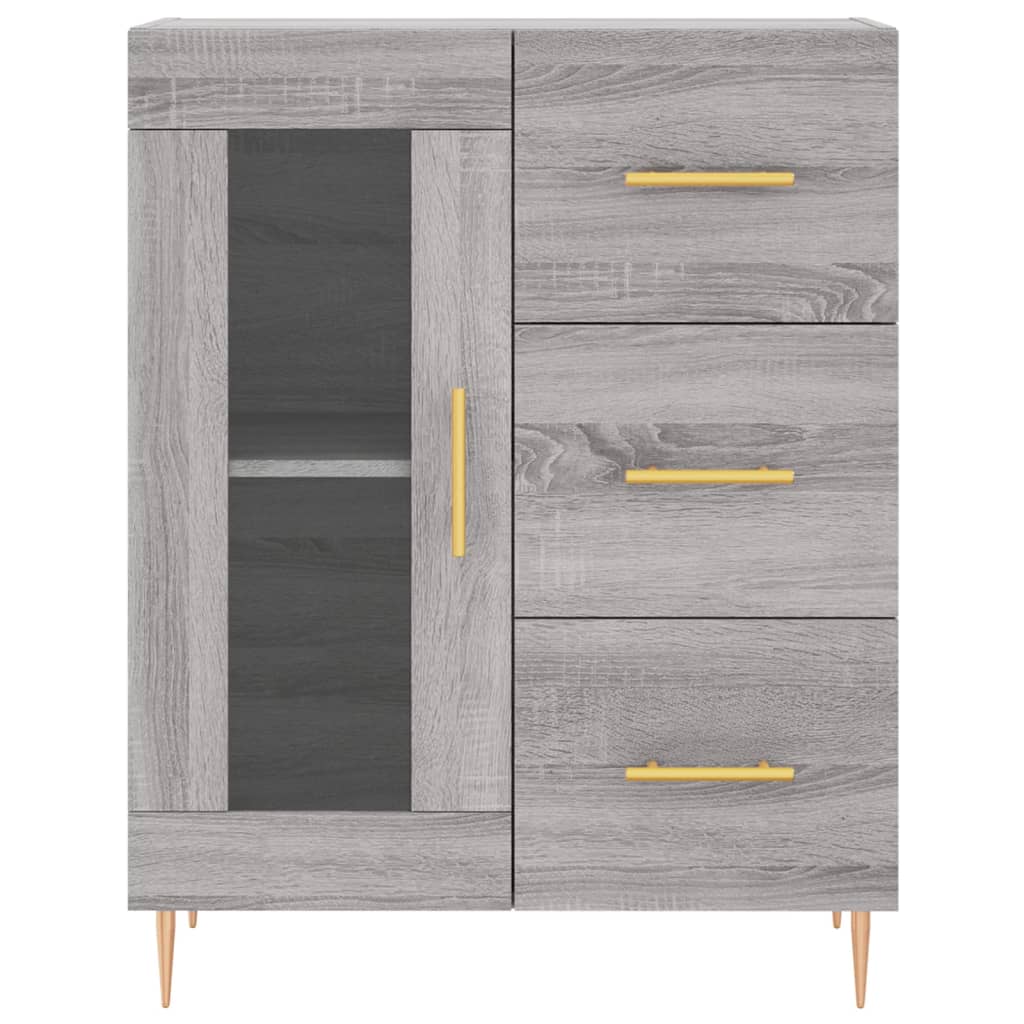 vidaXL Aparador alto madera contrachapada gris sonoma 69,5x34x180 cm