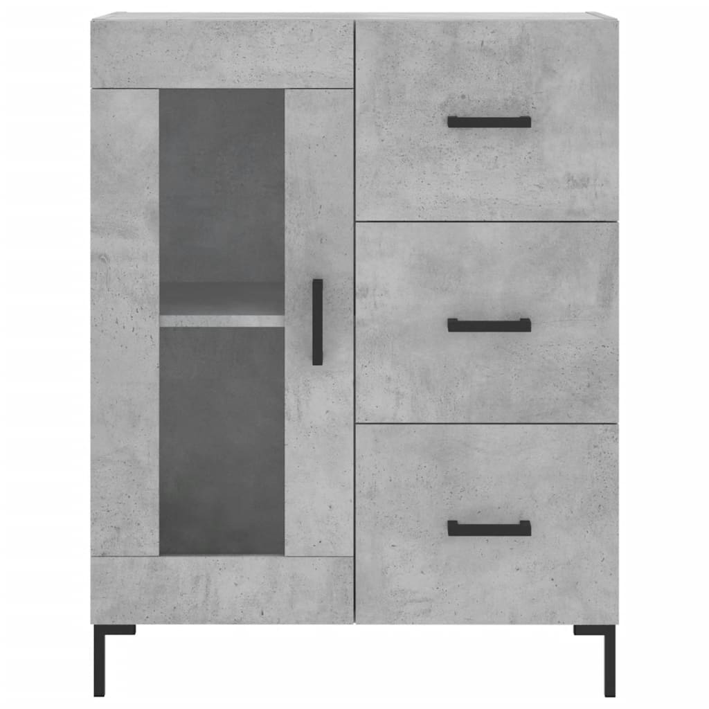 vidaXL Aparador alto madera contrachapada gris hormigón 69,5x34x180 cm