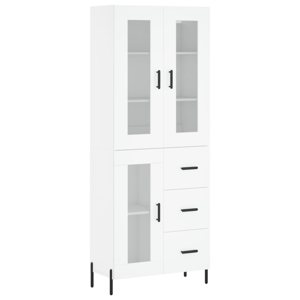 vidaXL Aparador alto madera contrachapada blanco 69,5x34x180 cm