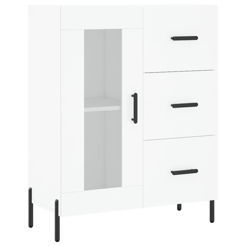 vidaXL Aparador alto madera contrachapada blanco 69,5x34x180 cm