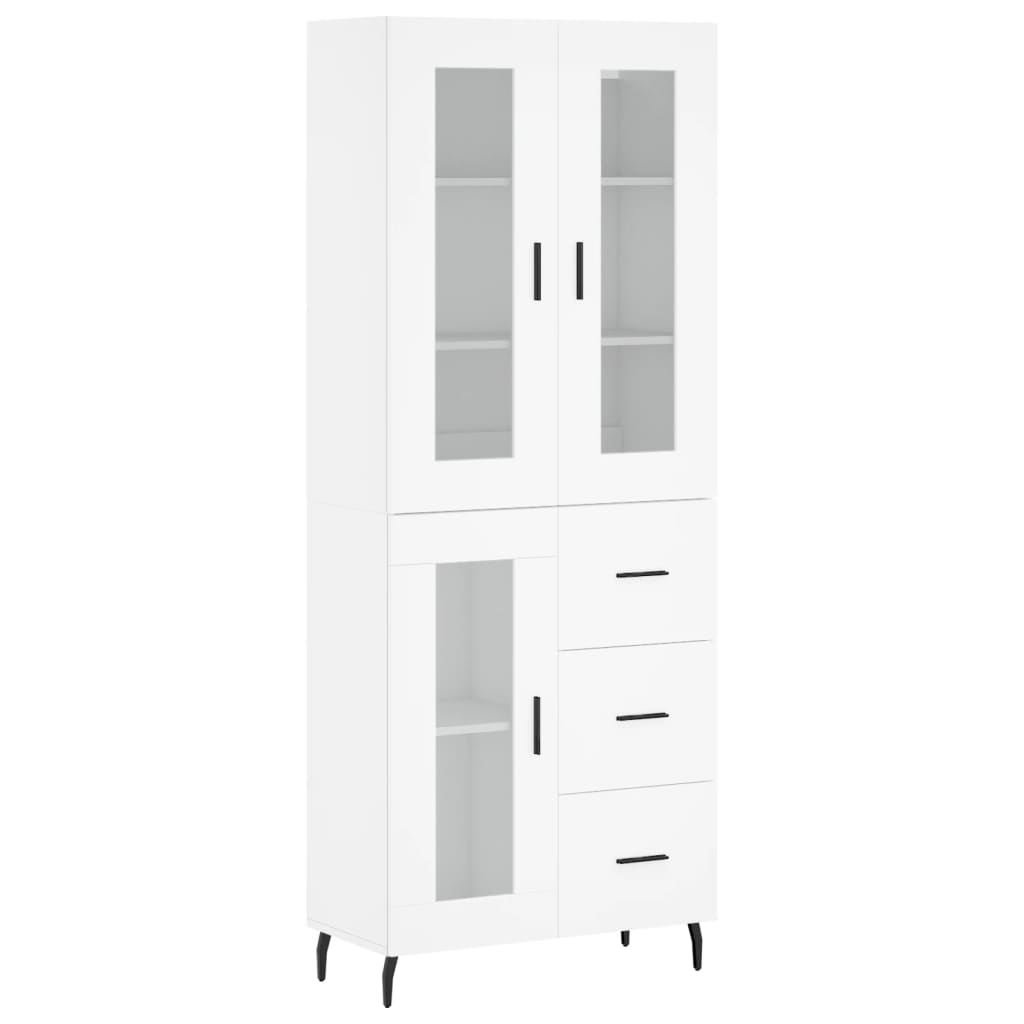 vidaXL Aparador alto madera contrachapada blanco 69,5x34x180 cm