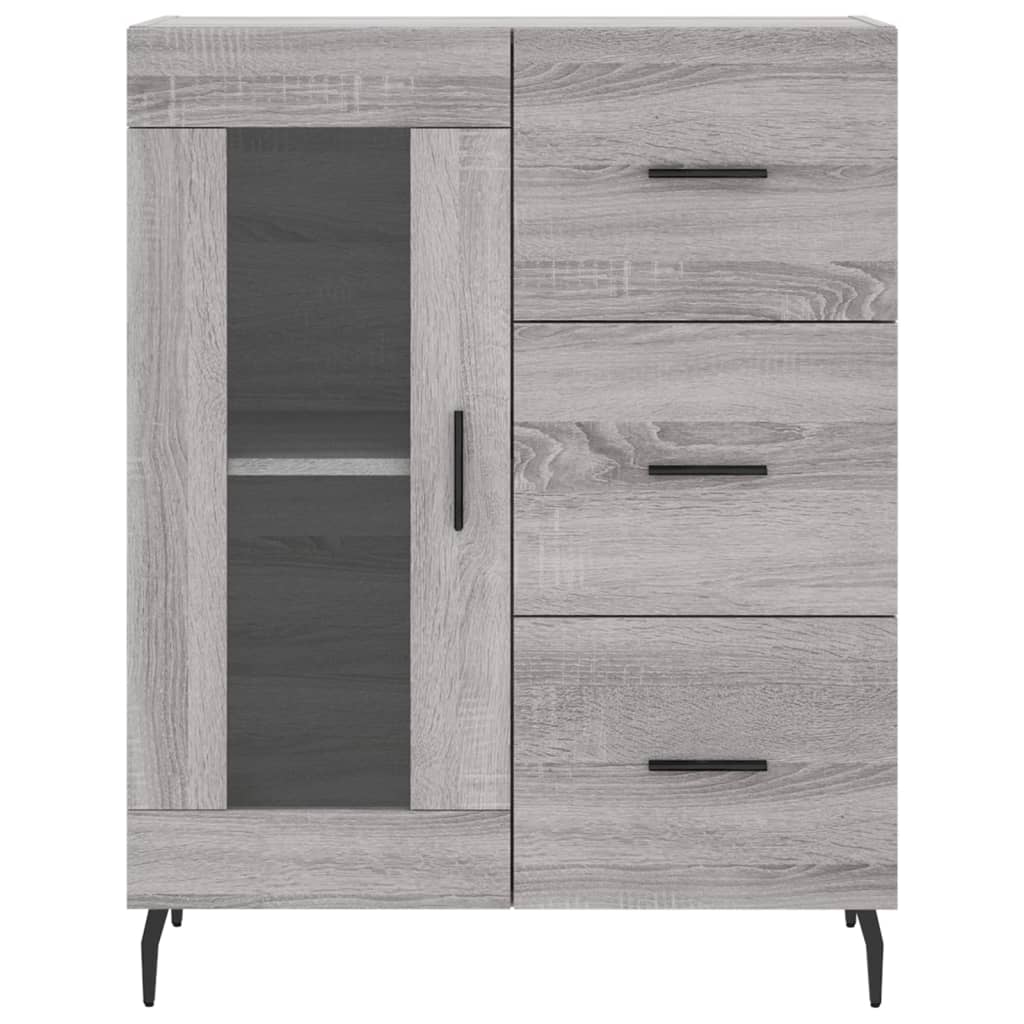 vidaXL Aparador alto madera contrachapada gris sonoma 69,5x34x180 cm