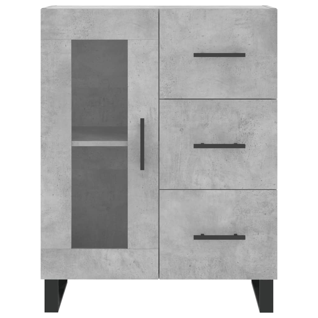 vidaXL Aparador alto madera contrachapada gris hormigón 69,5x34x180 cm