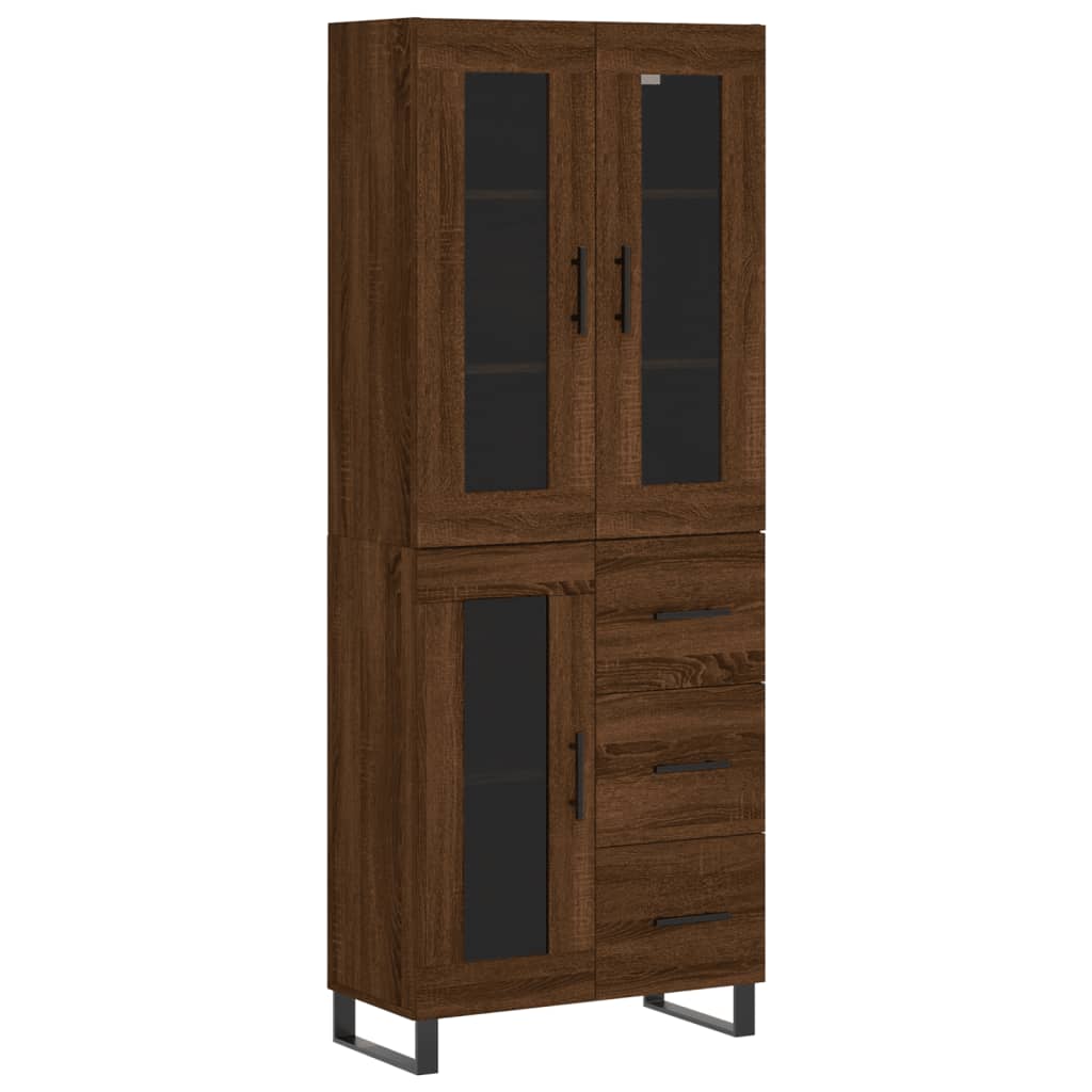 vidaXL Aparador alto madera contrachapada marrón roble 69,5x34x180 cm