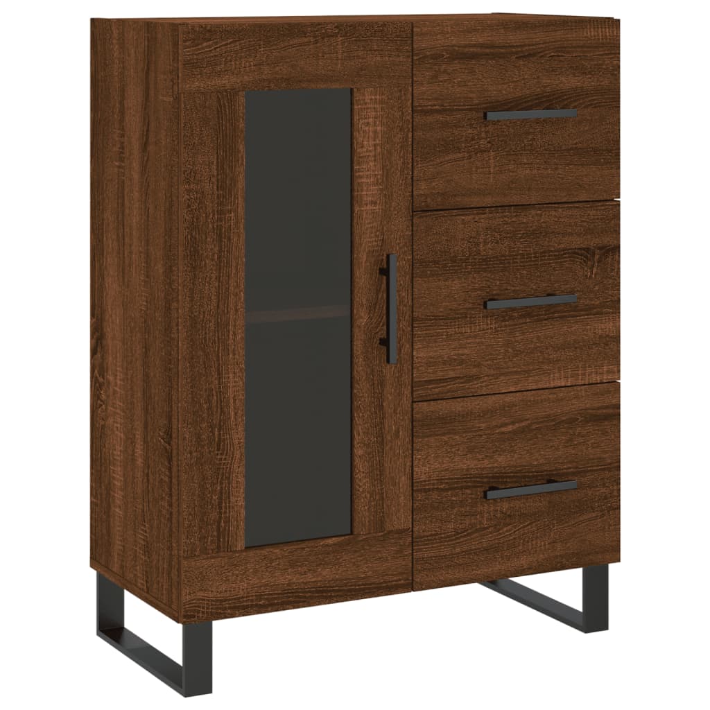 vidaXL Aparador alto madera contrachapada marrón roble 69,5x34x180 cm