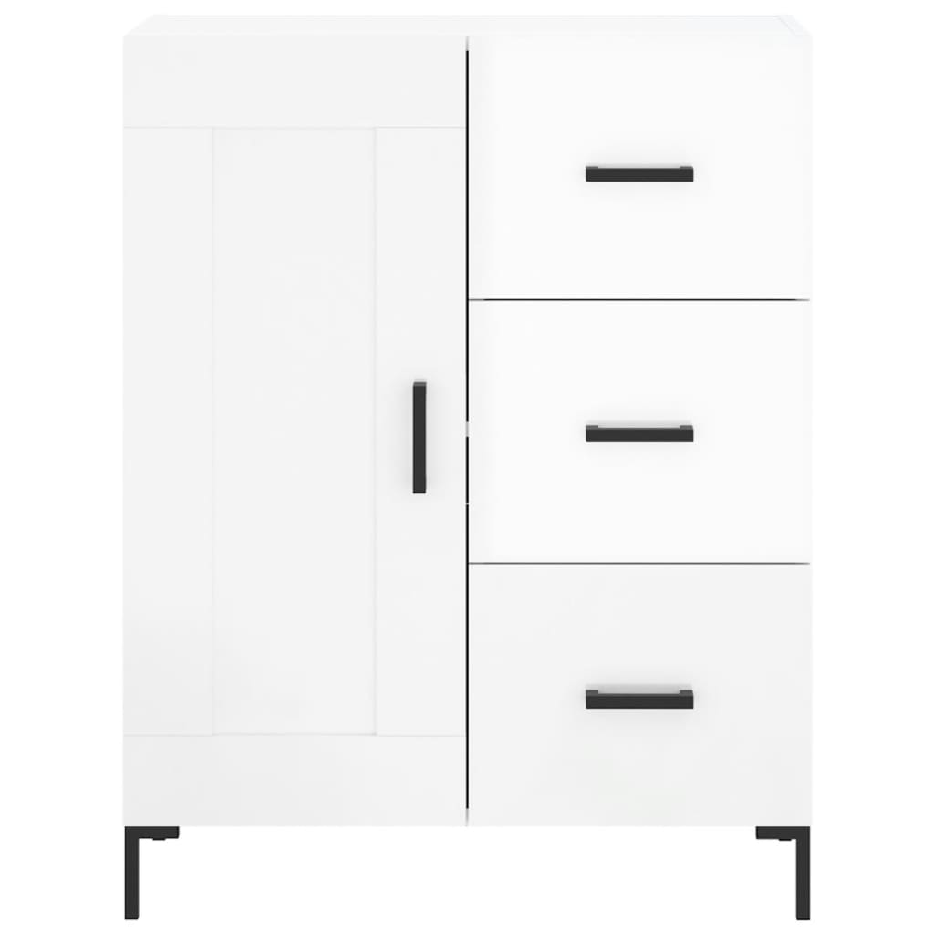 vidaXL Aparador alto madera contrachapada blanco brillo 69,5x34x180 cm