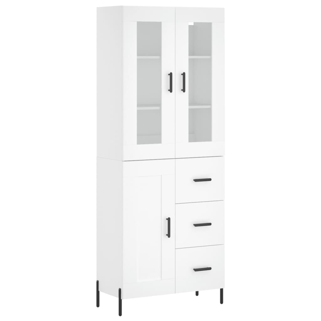 vidaXL Aparador alto madera contrachapada blanco 69,5x34x180 cm