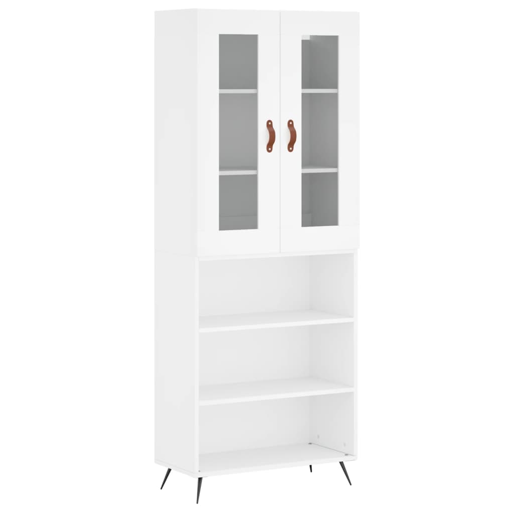 vidaXL Aparador alto madera contrachapada blanco 69,5x34x180 cm