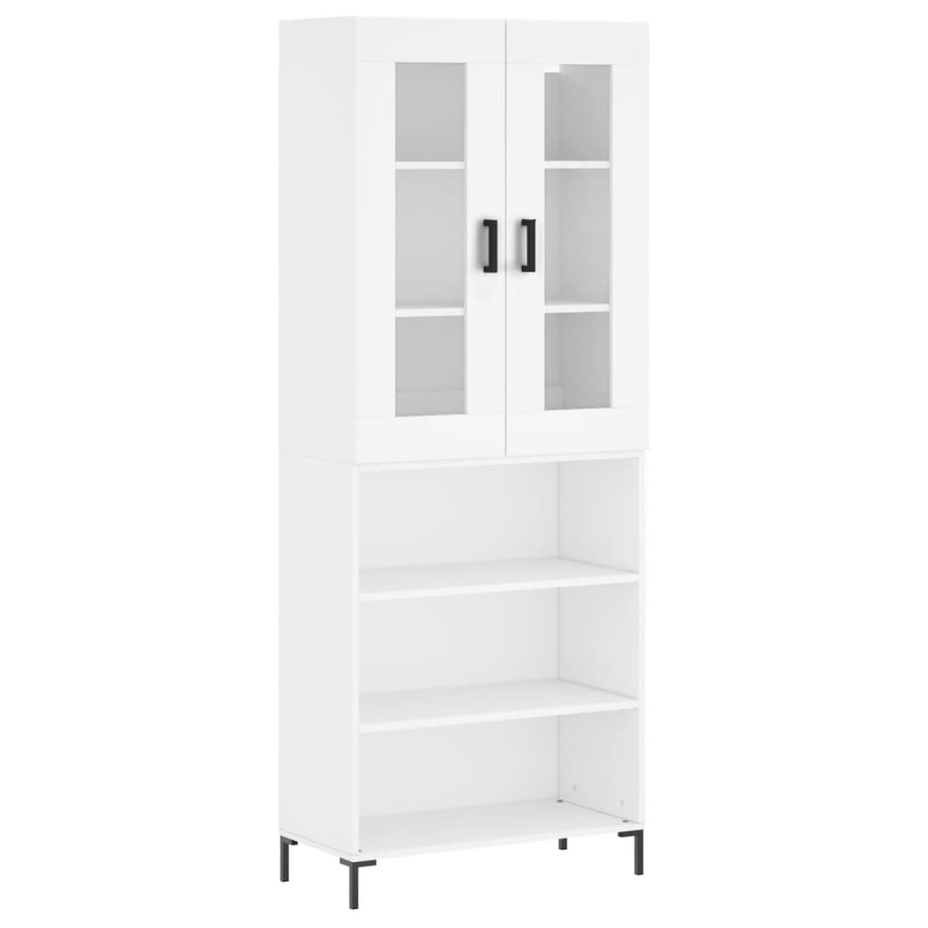 vidaXL Aparador alto madera contrachapada blanco 69,5x34x180 cm