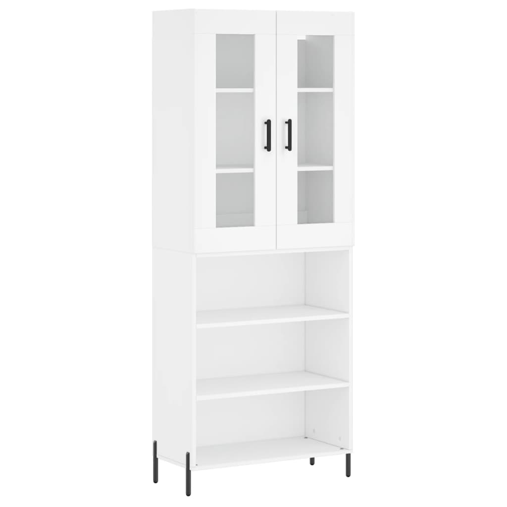 vidaXL Aparador alto madera contrachapada blanco 69,5x34x180 cm