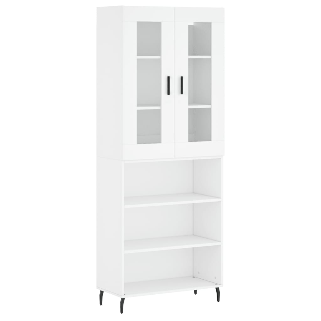 vidaXL Aparador alto madera contrachapada blanco 69,5x34x180 cm