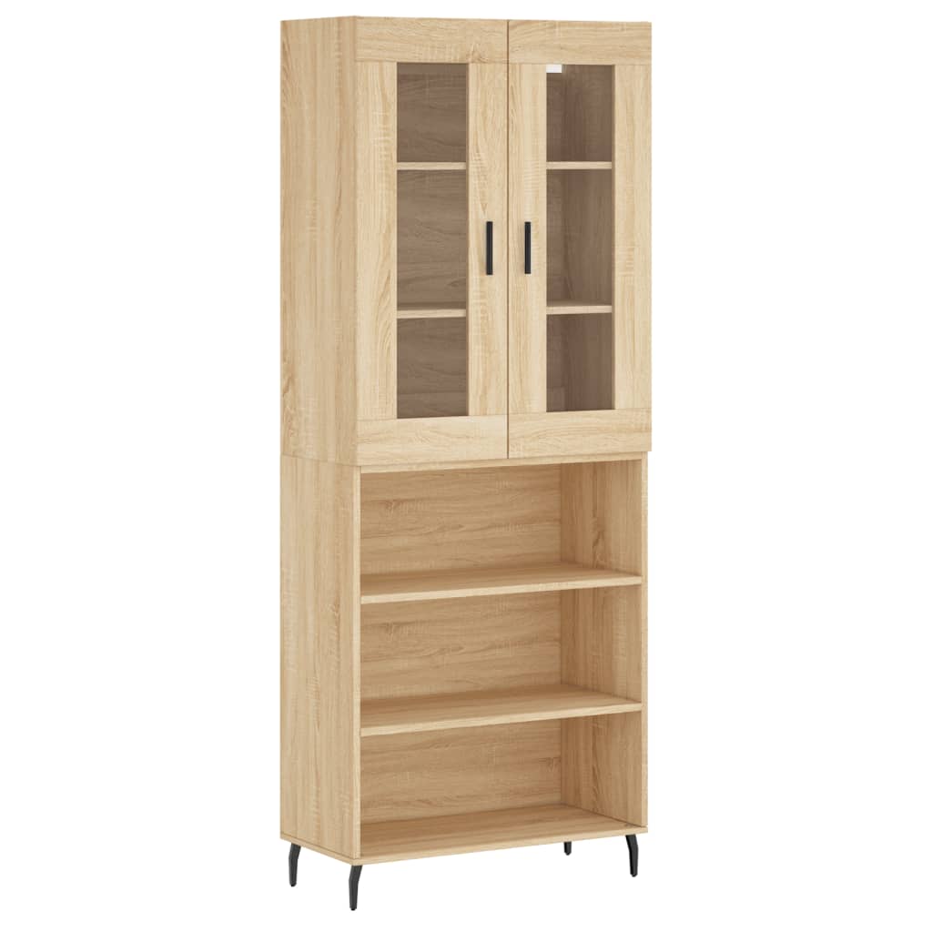 vidaXL Aparador alto madera contrachapada color roble 69,5x34x180 cm