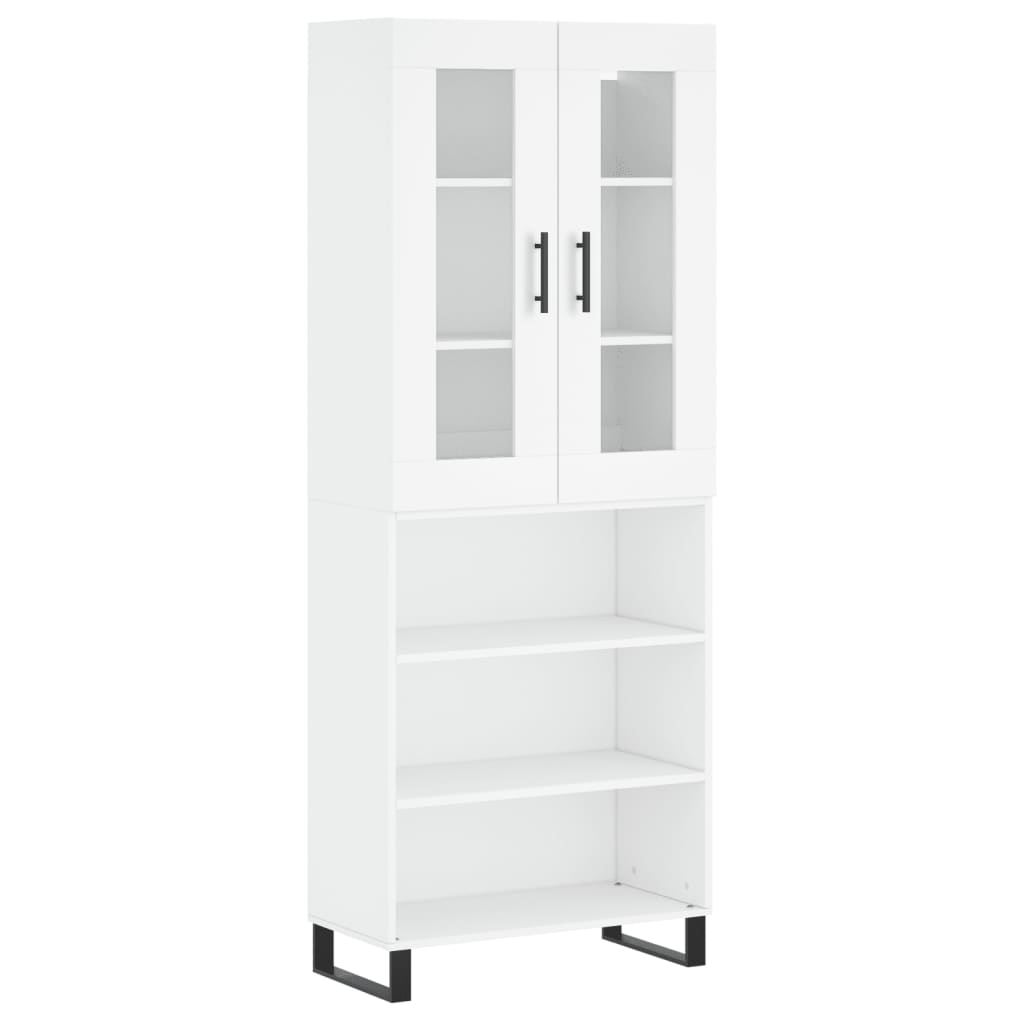 vidaXL Aparador alto madera contrachapada blanco 69,5x34x180 cm