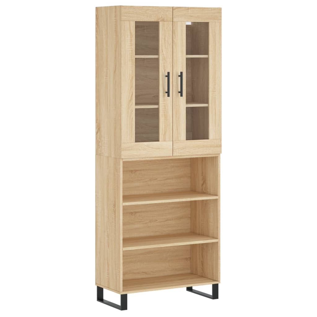 vidaXL Aparador alto madera contrachapada color roble 69,5x34x180 cm