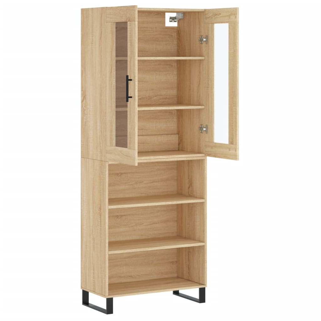 vidaXL Aparador alto madera contrachapada color roble 69,5x34x180 cm