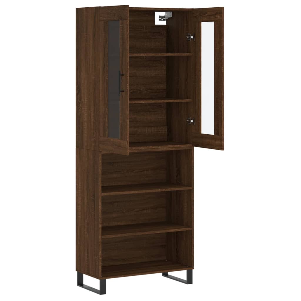 vidaXL Aparador alto madera contrachapada marrón roble 69,5x34x180 cm