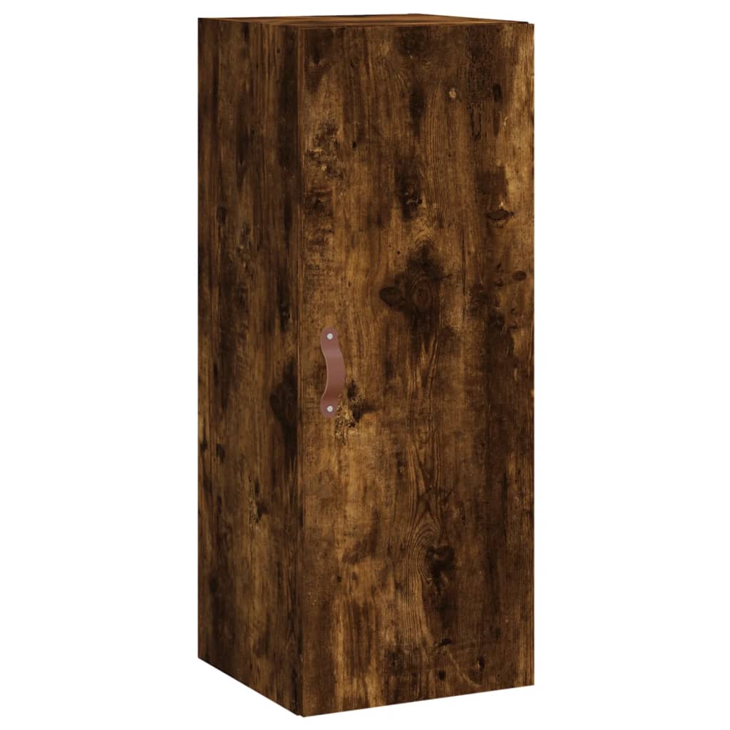 vidaXL Aparador de madera contrachapada roble ahumado 34,5x34x180 cm