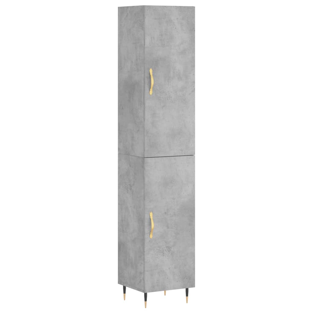 vidaXL Aparador de madera contrachapada gris hormigón 34,5x34x180 cm