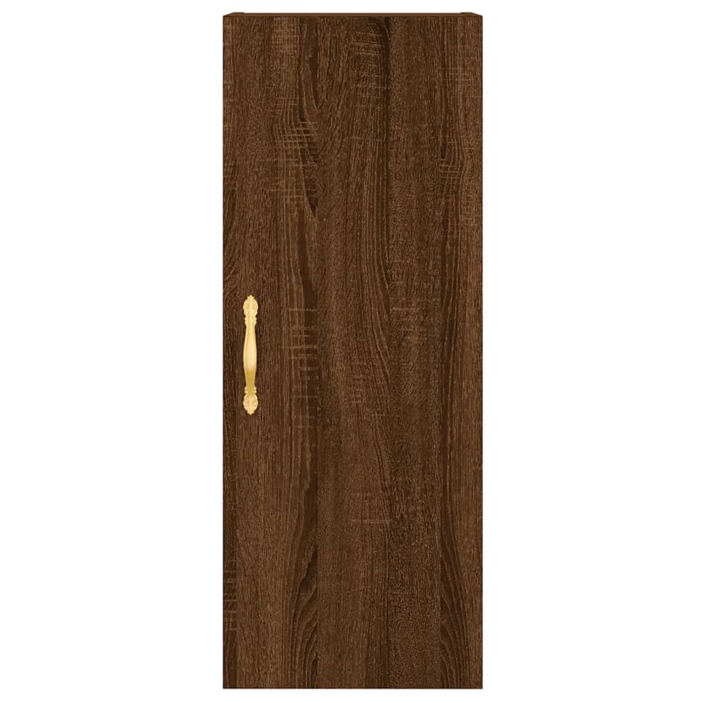 vidaXL Aparador alto madera contrachapada roble marrón 34,5x34x180 cm