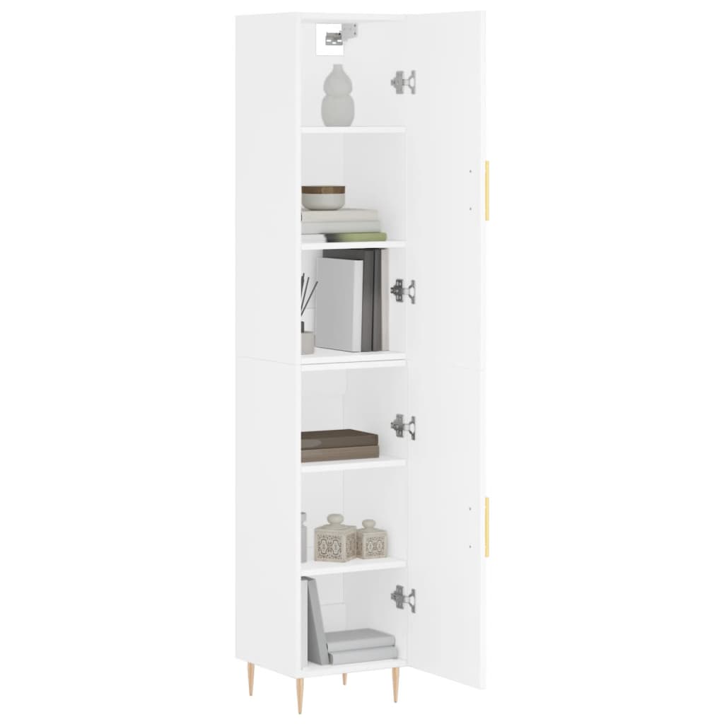 vidaXL Aparador alto madera contrachapada blanco 34,5x34x180 cm