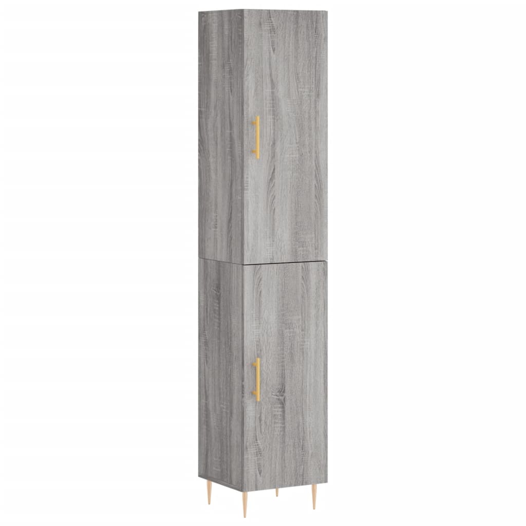 vidaXL Aparador alto madera contrachapada gris Sonoma 34,5x34x180 cm