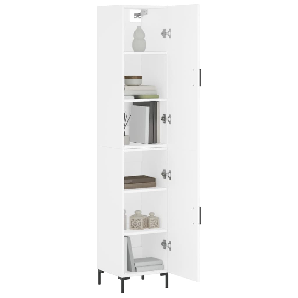 vidaXL Aparador alto madera contrachapada blanco 34,5x34x180 cm