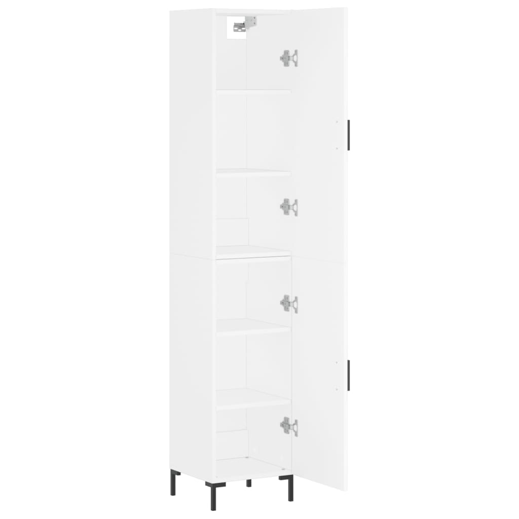 vidaXL Aparador alto madera contrachapada blanco 34,5x34x180 cm