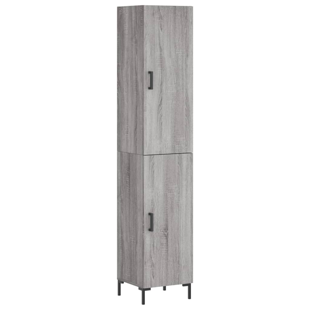 vidaXL Aparador alto madera contrachapada gris Sonoma 34,5x34x180 cm