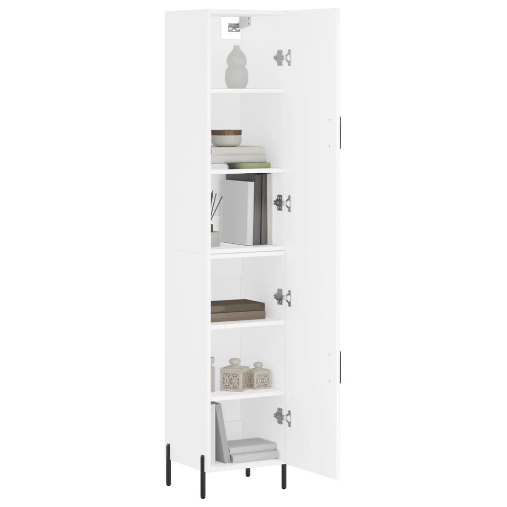 vidaXL Aparador alto madera contrachapada blanco 34,5x34x180 cm