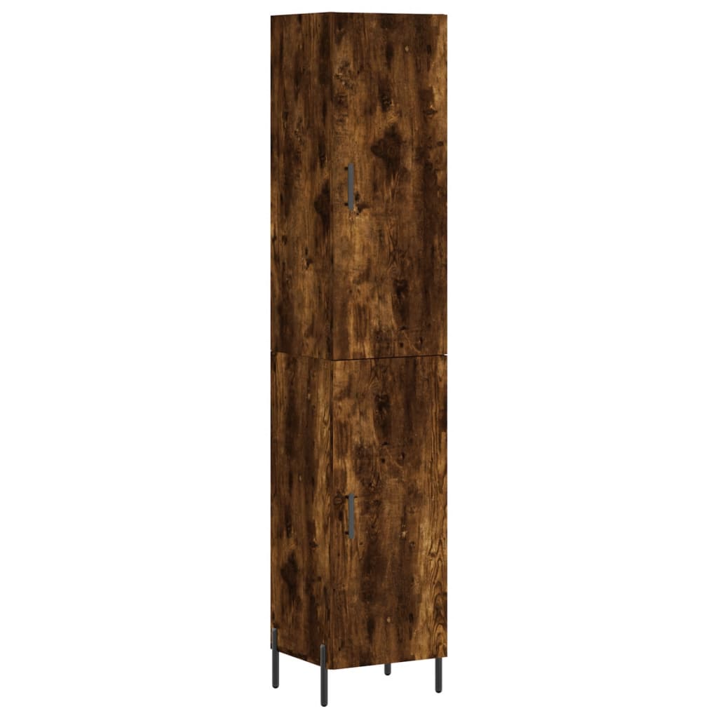 vidaXL Aparador de madera contrachapada roble ahumado 34,5x34x180 cm