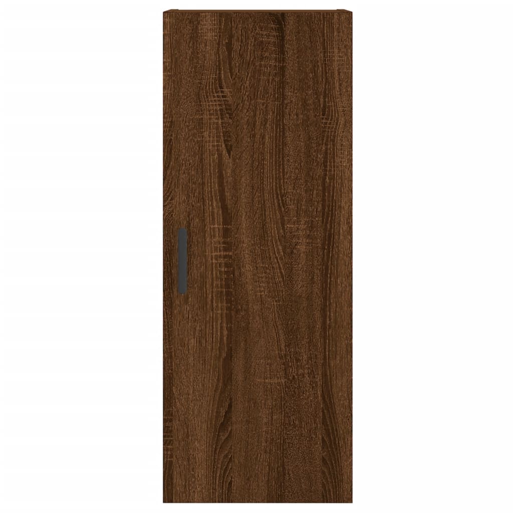 vidaXL Aparador alto madera contrachapada roble marrón 34,5x34x180 cm