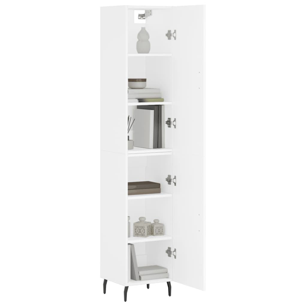 vidaXL Aparador alto madera contrachapada blanco 34,5x34x180 cm