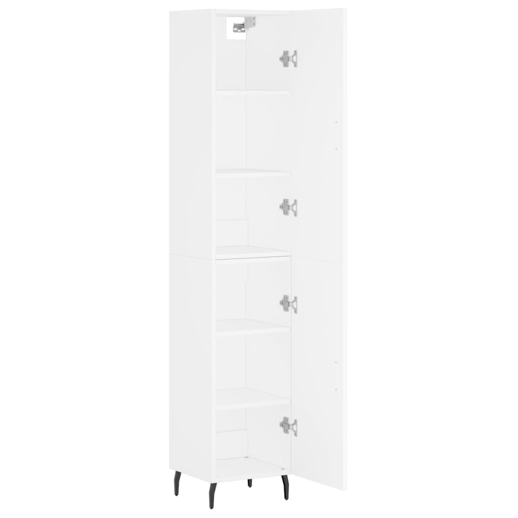 vidaXL Aparador alto madera contrachapada blanco 34,5x34x180 cm