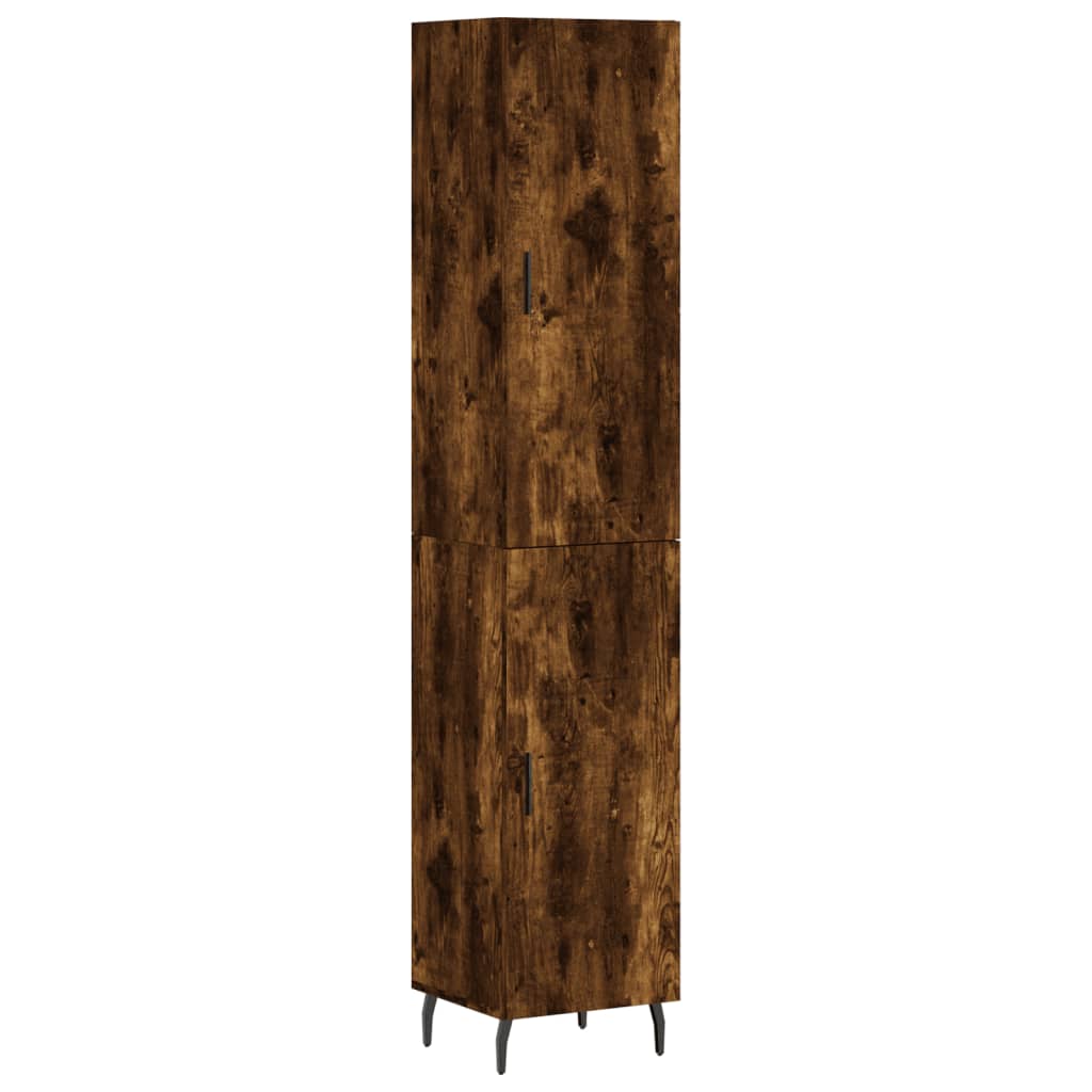 vidaXL Aparador de madera contrachapada roble ahumado 34,5x34x180 cm