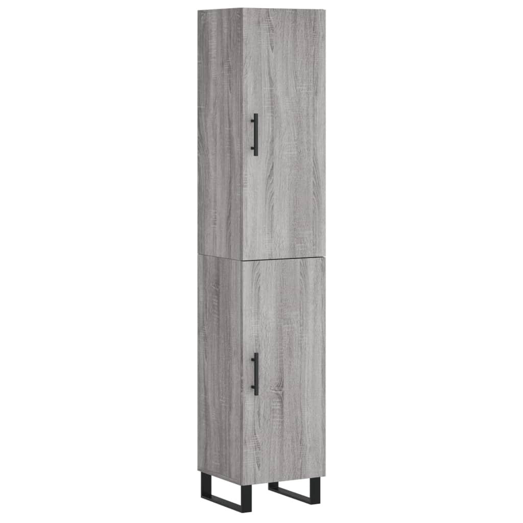 vidaXL Aparador alto madera contrachapada gris Sonoma 34,5x34x180 cm