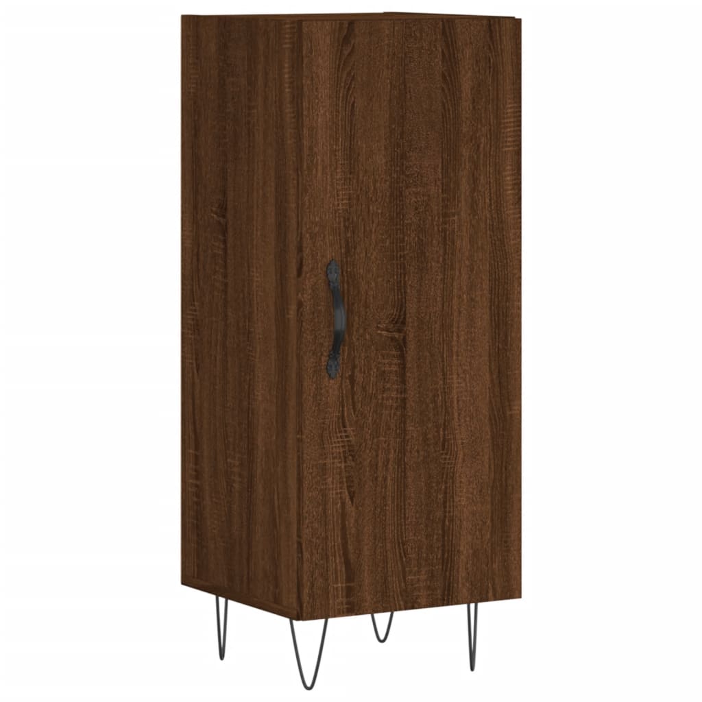 vidaXL Aparador alto madera contrachapada roble marrón 34,5x34x180 cm