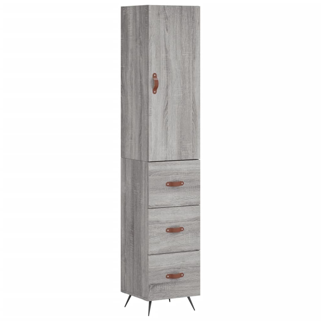 vidaXL Aparador alto madera contrachapada gris Sonoma 34,5x34x180 cm